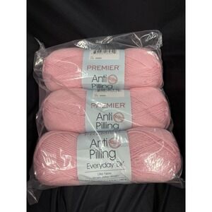 Lot Of 3 Baby Pink Premier Yarns Anti-Pilling Everyday Yarn